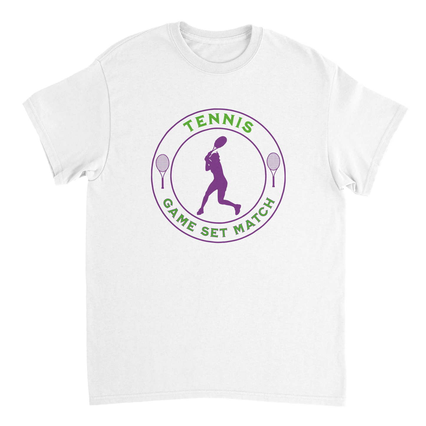 Heavyweight Crewneck T-shirt - Tennis Focus - Game Set Match - Women