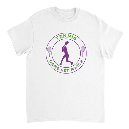 Heavyweight Crewneck T-shirt - Tennis Focus - Game Set Match - Women