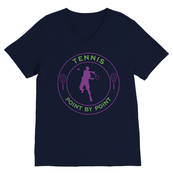 Premium Unisex V-Neck T-shirt - Tennis Focus - Point by Point