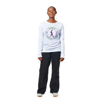 Premium Longsleeve T-shirt - Tennis Focus - Game Set Match - Women