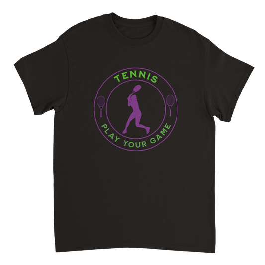 Heavyweight Crewneck T-shirt - Tennis Focus - Play Your Game - Women