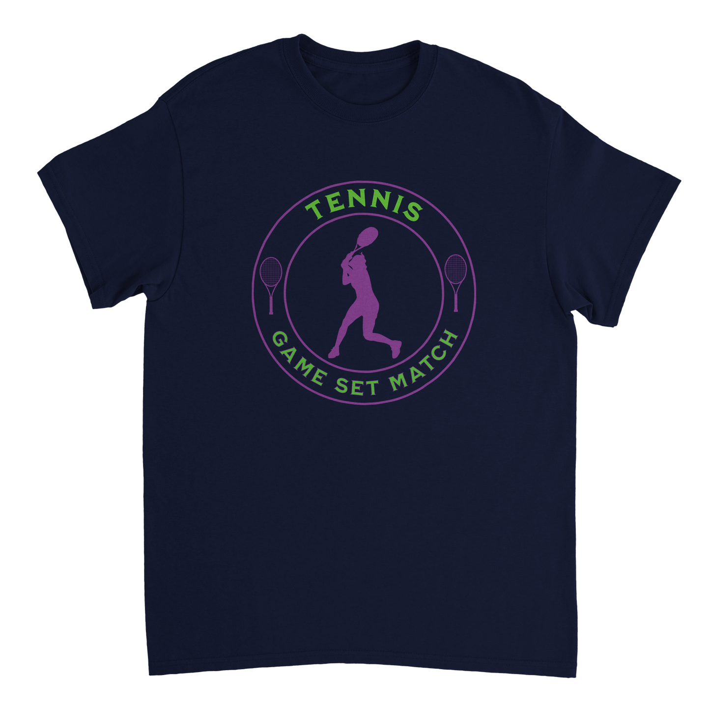 Heavyweight Crewneck T-shirt - Tennis Focus - Game Set Match - Women