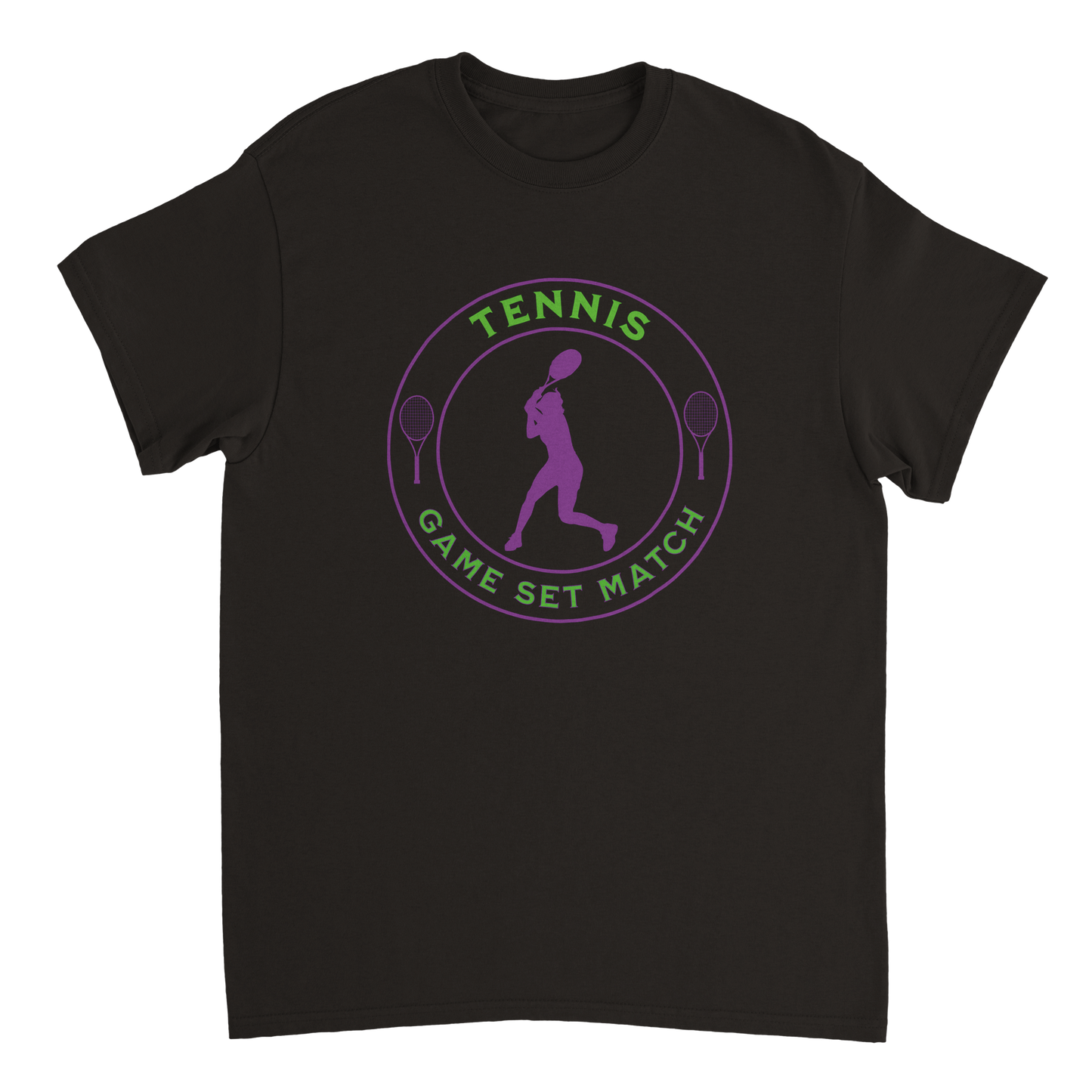 Heavyweight Crewneck T-shirt - Tennis Focus - Game Set Match - Women