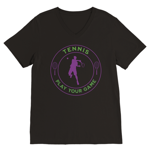 Premium Unisex V-Neck T-shirt - Tennis Focus - Play Your Game