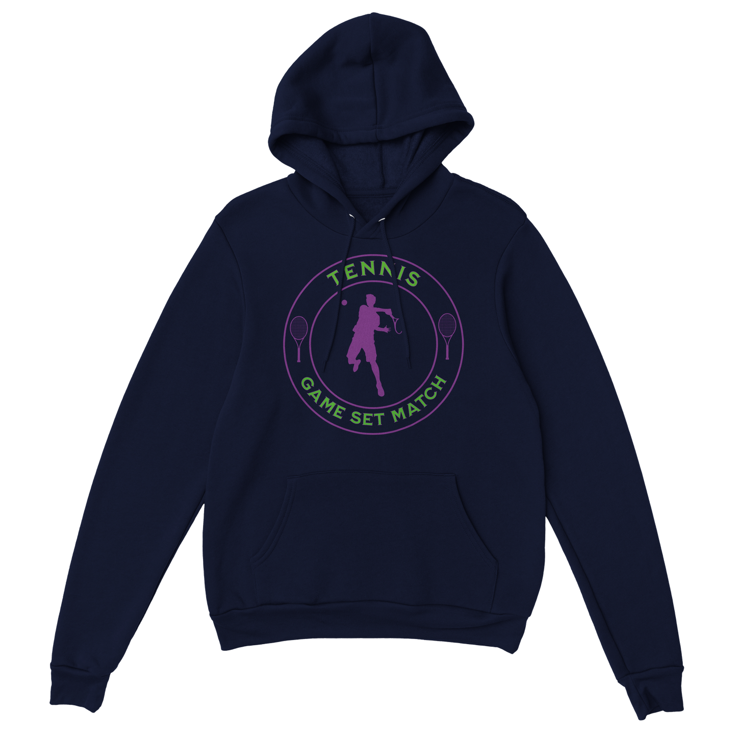 Premium Pullover Hoodie - Tennis Focus - Game Set Match - Men