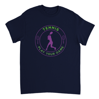 Heavyweight Crewneck T-shirt - Tennis Focus - Play Your Game - Women