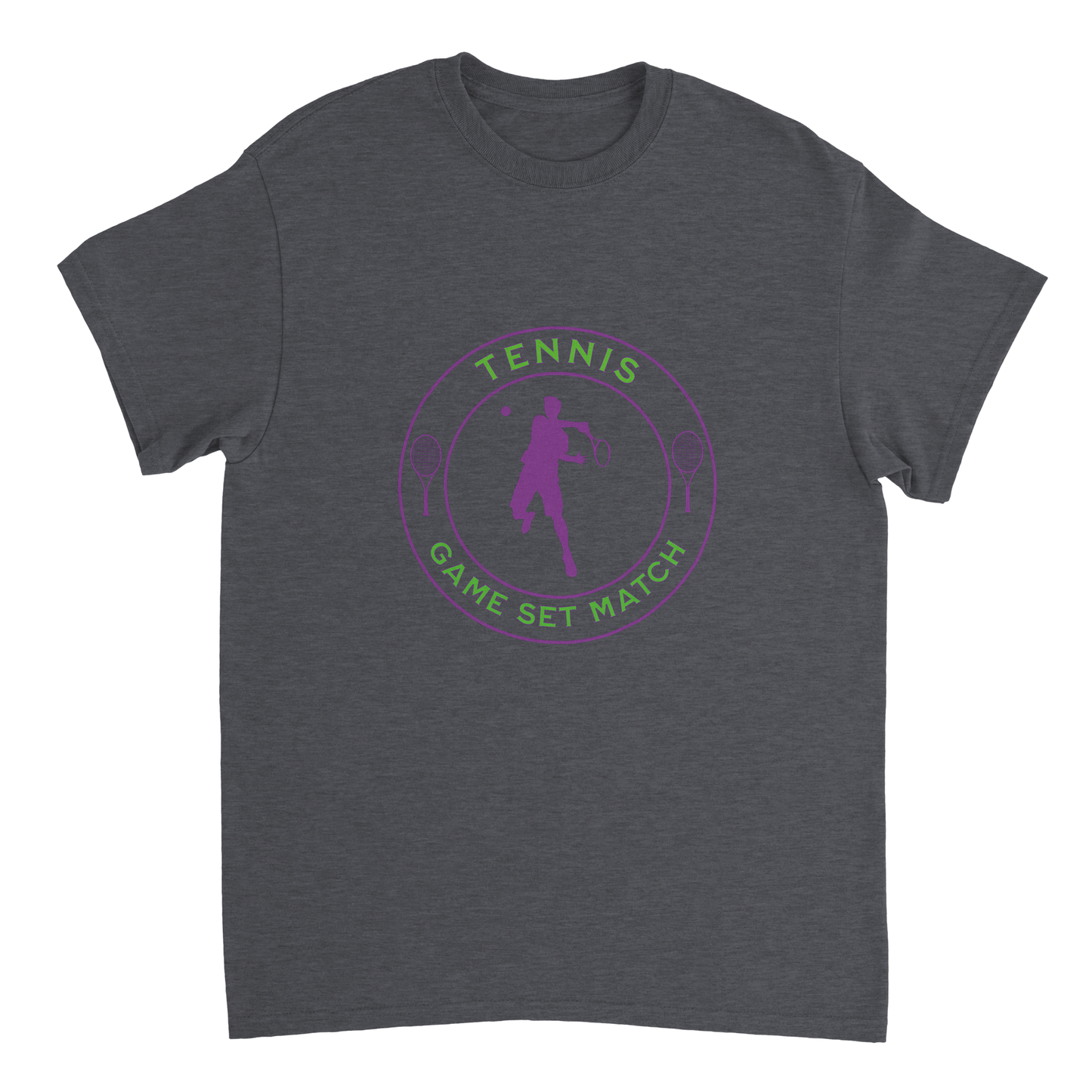 Heavyweight Crewneck T-shirt - Tennis Focus - Game Set Match - Men