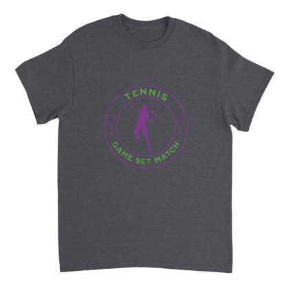 Heavyweight Crewneck T-shirt - Tennis Focus - Game Set Match - Men