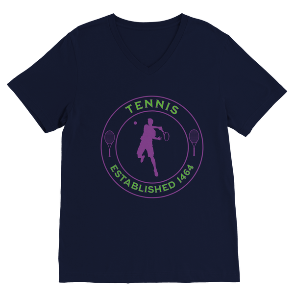 Premium V-Neck T-shirt - Tennis Focus - Established 1464 - Men
