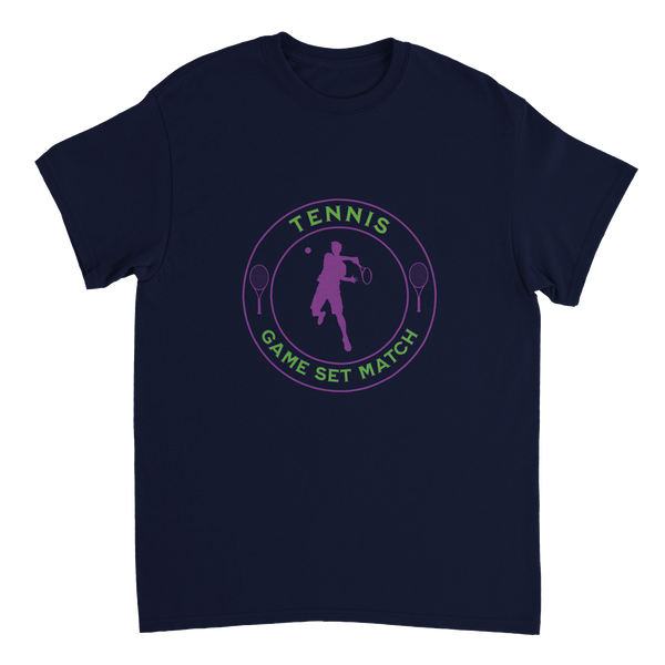Heavyweight Crewneck T-shirt - Tennis Focus - Game Set Match - Men